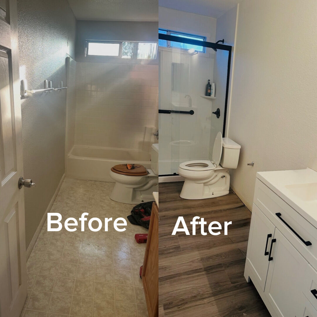 Bathroom remodel before and after – Bay Area HomeWorks